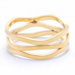 Matte Gold “Waves” Ring-one left sz 7